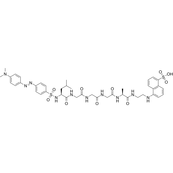 Dabsyl-Leu-Gly-Gly-Gly-Ala-Edans Structure