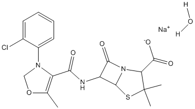 Cloxacillin sodium monohydrate Structure