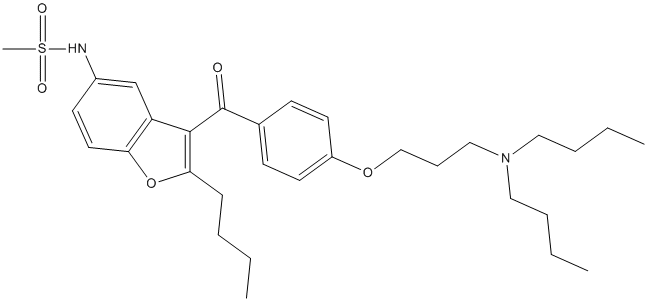 Dronedarone hydrochloride Structure