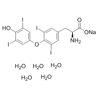 L-Thyroxine sodium salt pentahydrate Structure