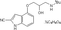 Cyanopindolol hemifumarate Structure