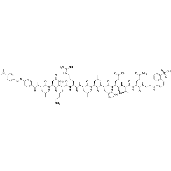 Dabcyl-LNKRLLHETQ-Edans Structure