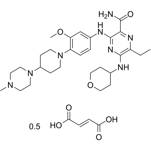 Gilteritinib hemifumarate Structure