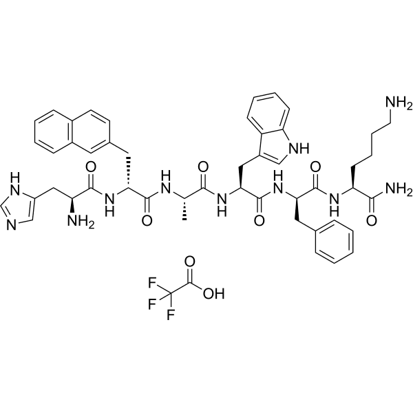 His-D-beta-Nal-Ala-Trp-D-Phe-Lys-NH2 TFA  Structure