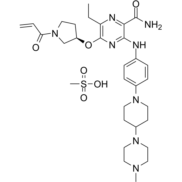 Naquotinib mesylate Structure