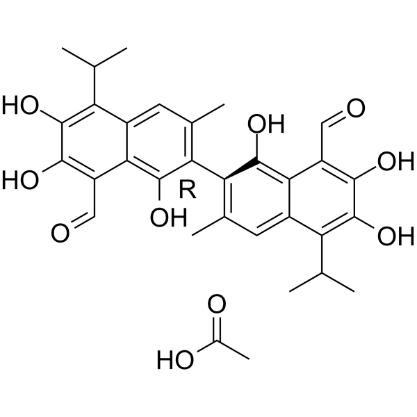 (R)-(-)-Gossypol acetic acid Structure