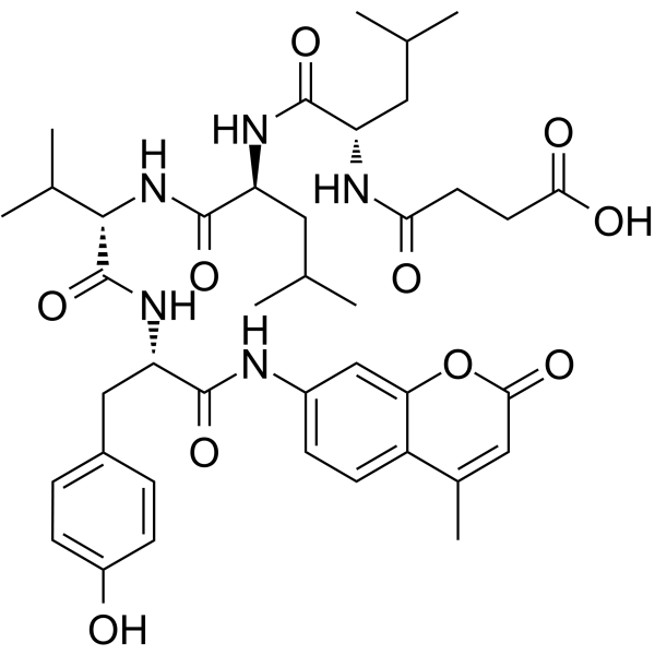 Suc-Leu-Leu-Val-Tyr-AMC Structure