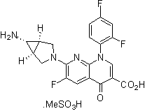 Trovafloxacin mesylate Structure